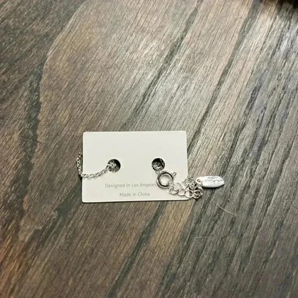 Ettika Silver-Plated Delicate Chain Bracelet with Heart Charm - Designer Jewelry - Picture 3 of 4